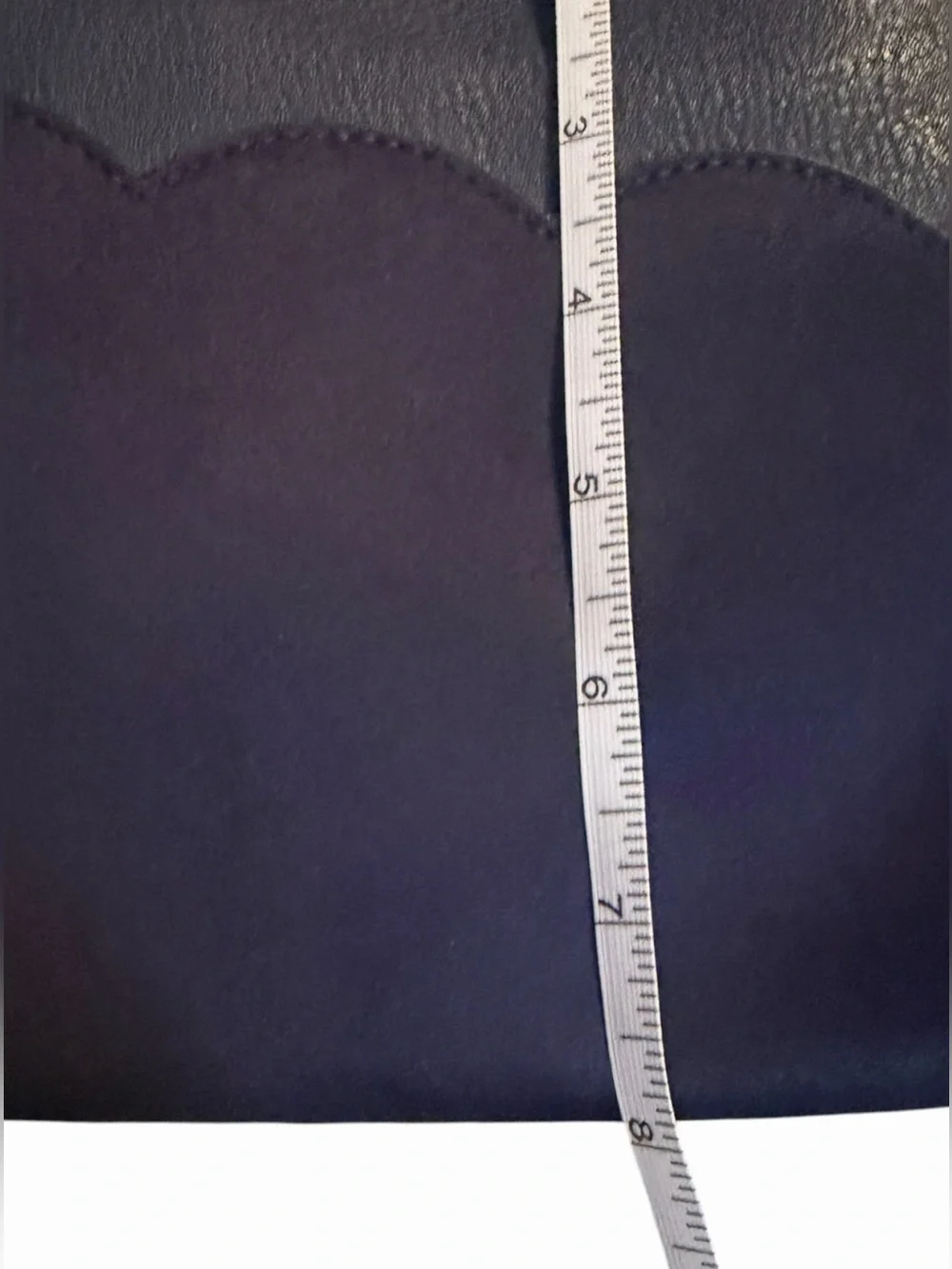 LC Lauren Conrad Collection Navy Blue Leather & Suede Scalloped Wristlet